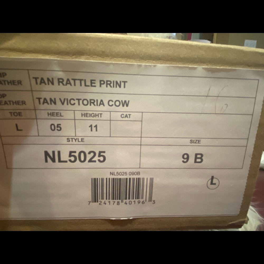 Nocona Tan Rattle Print Women’s 9B - Picture 7 of 7